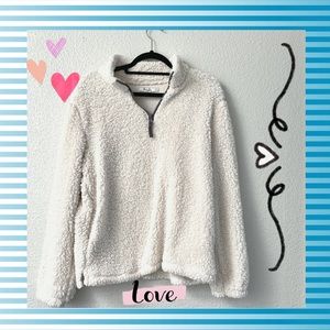 White Teddy Quarter Zip